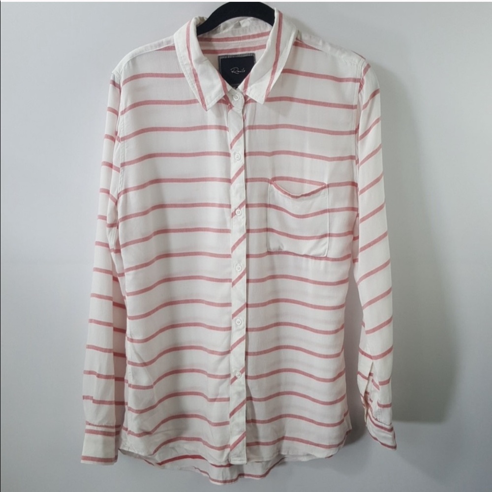 Rails red white striped blouse